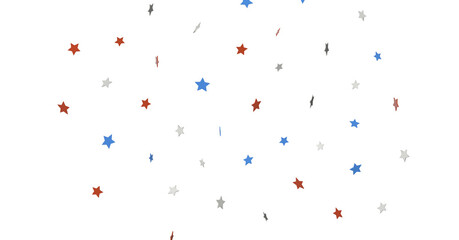 USA banner mockup with confetti stars in American national colors. USA Presidents Day, American Labor day, Memorial Day, US election concept.