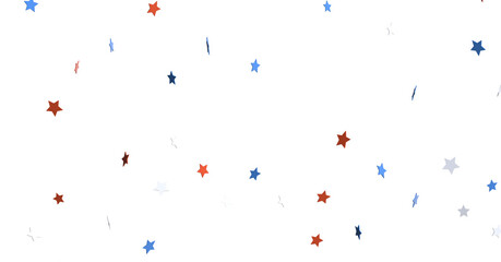 USA banner mockup with confetti stars in American national colors. USA Presidents Day, American Labor day, Memorial Day, US election concept.