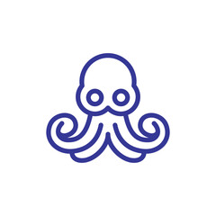 Octopus line simplicity illustration logo design