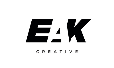 EAK letters negative space logo design. creative typography monogram vector