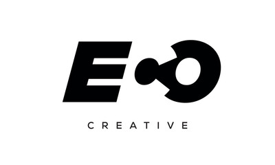 ECO letters negative space logo design. creative typography monogram vector
