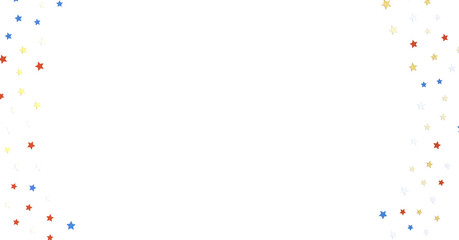 Stars - White banner with colorful stars.