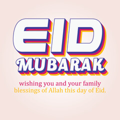 Eid Mubarak Greeting Card vector illustration