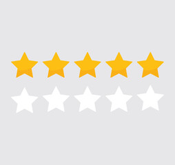 Five star vector design. Five star rating vector icon.