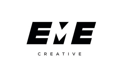 EME letters negative space logo design. creative typography monogram vector