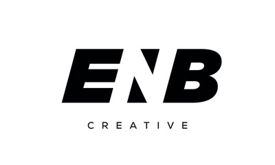 ENB letters negative space logo design. creative typography monogram vector