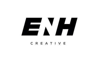 ENH letters negative space logo design. creative typography monogram vector