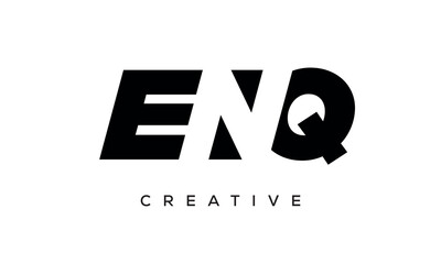 ENQ letters negative space logo design. creative typography monogram vector