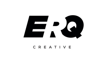 ERQ letters negative space logo design. creative typography monogram vector