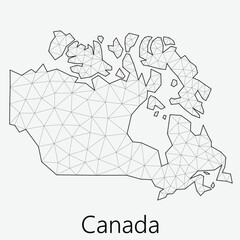 Vector low polygonal Canada map.