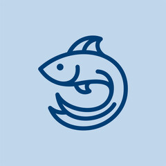 Animal fish circle simplicity creative logo