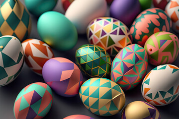 Easter eggs, cute, colorful, adorable, ornate designs, illustration, spring, holiday, decoration