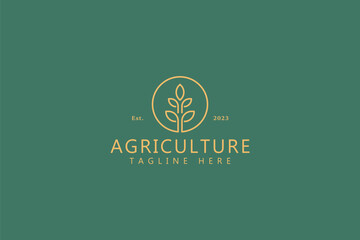 Natural Plant Agriculture Industry Business Farm and Organic Food Logo Brand Template