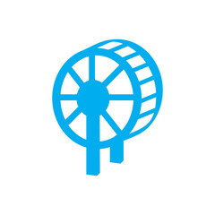 Water turbine spin power logo design