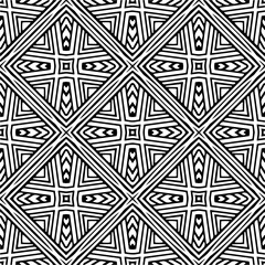 Vector geometric seamless pattern. Minimal ornamental background with abstract shapes. Black and white texture. Simple abstract ornament background. Dark repeat design for decor, fabric, cloth.