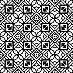 Vector geometric seamless pattern. Minimal ornamental background with abstract shapes. Black and white texture. Simple abstract ornament background. Dark repeat design for decor, fabric, cloth.