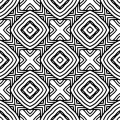 Vector geometric seamless pattern. Minimal ornamental background with abstract shapes. Black and white texture. Simple abstract ornament background. Dark repeat design for decor, fabric, cloth.
