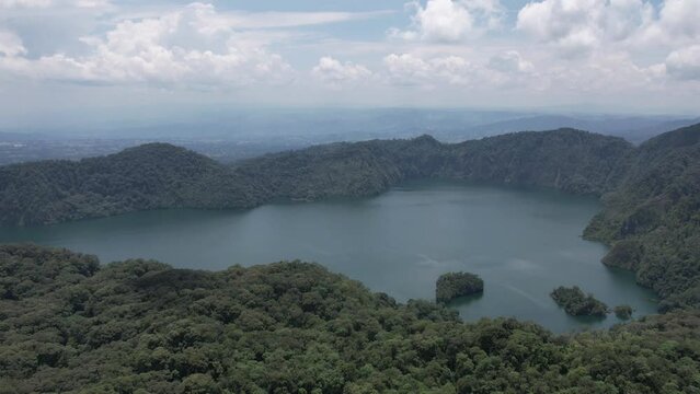 Aerial view to Lake Ngozi (Ngosi), Tanzania. Large crater in Africa.