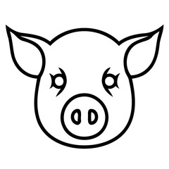 Pig farm animal farm mammal head created with Generative AI technology