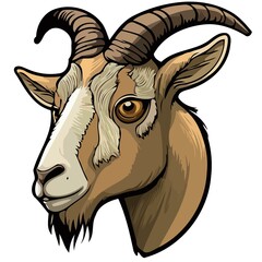 goat mammal animal head created with Generative AI technology