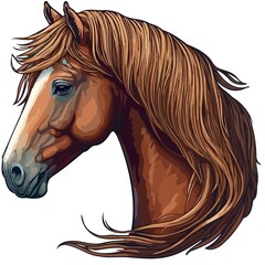 equine horse animal head created with Generative AI technology - obrazy, fototapety, plakaty