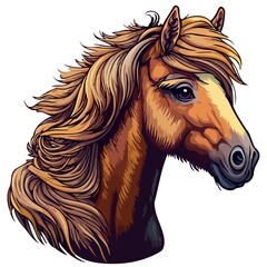 equine horse animal head created with Generative AI technology