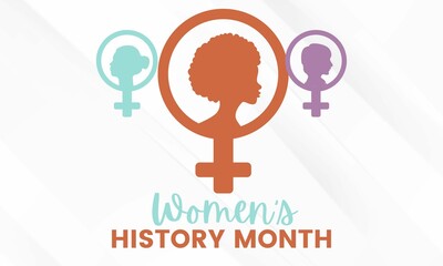 Women's History Month creative poster with the faces of Women's