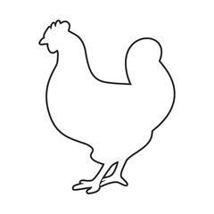 Chicken or hen in simple outline vector