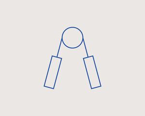 Concept of hand trainer in a flat style. Sport thin line icon. Health editable stroke icon.  Vector illustration
