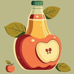 bottle of apple cider drink created with Generative AI technology