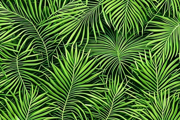Plant Leaves Background. Floral Tropical Pattern For Wallpaper. . Generative AI