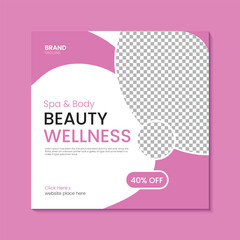Beauty center makeup design template social media square banner design template 
