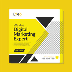 Digital marketing business banner template and social media post design