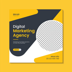 Digital marketing business banner template and social media post design