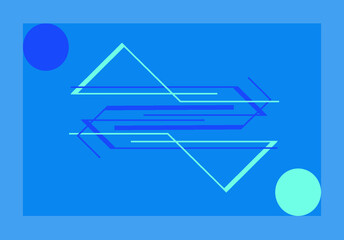 Blue Harmony: abstract geometric graphic with turquoise color, circles and intersecting lines

