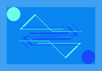 Blue Harmony: abstract geometric graphic with turquoise color, circles and intersecting lines
