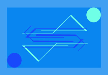 Blue Harmony: abstract geometric graphic with turquoise color, circles and intersecting lines
