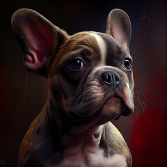 French Bulldog street art n&eacute;on IA g&eacute;n&eacute;rative