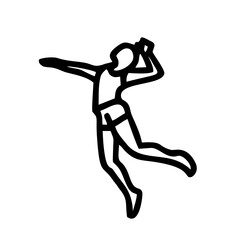 silhouette of a person jumping smash icon