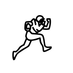 running rugby man silhouette icon
