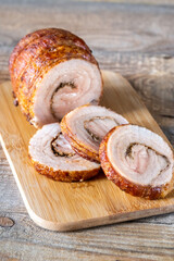Slow-roast rolled pork