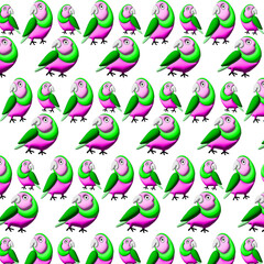 3D green and pink parrot pattern