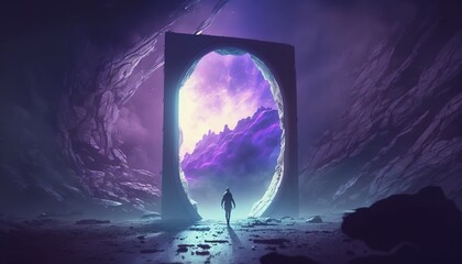 Beyond the Portal: A Journey to Another Dimension - Illustration, Generative AI