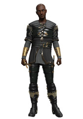 3d rendering illustration fantasy black man soldier isolated