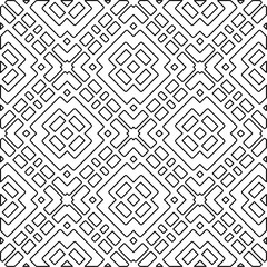  Monochrome ornamental texture with smooth linear shapes, zigzag lines, lace pattern.Abstract geometric black and white pattern for web page, textures, card, poster, fabric, textile.