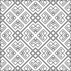  Monochrome ornamental texture with smooth linear shapes, zigzag lines, lace pattern.Abstract geometric black and white pattern for web page, textures, card, poster, fabric, textile.