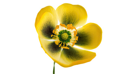 Yellow Buttercup Flower illustration, Isolated, Transparent background, PNG, generative ai