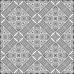  Monochrome ornamental texture with smooth linear shapes, zigzag lines, lace pattern.Abstract geometric black and white pattern for web page, textures, card, poster, fabric, textile.