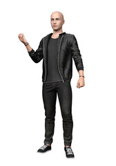 3d rendering young man urban fantasy isolated