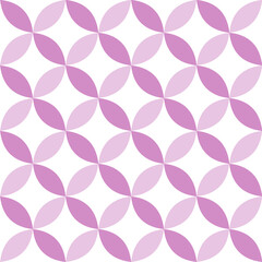 Abstract seamless pink circles pattern on white background. Simple geo pattern. Clothing fabric print. Seamless trellis background